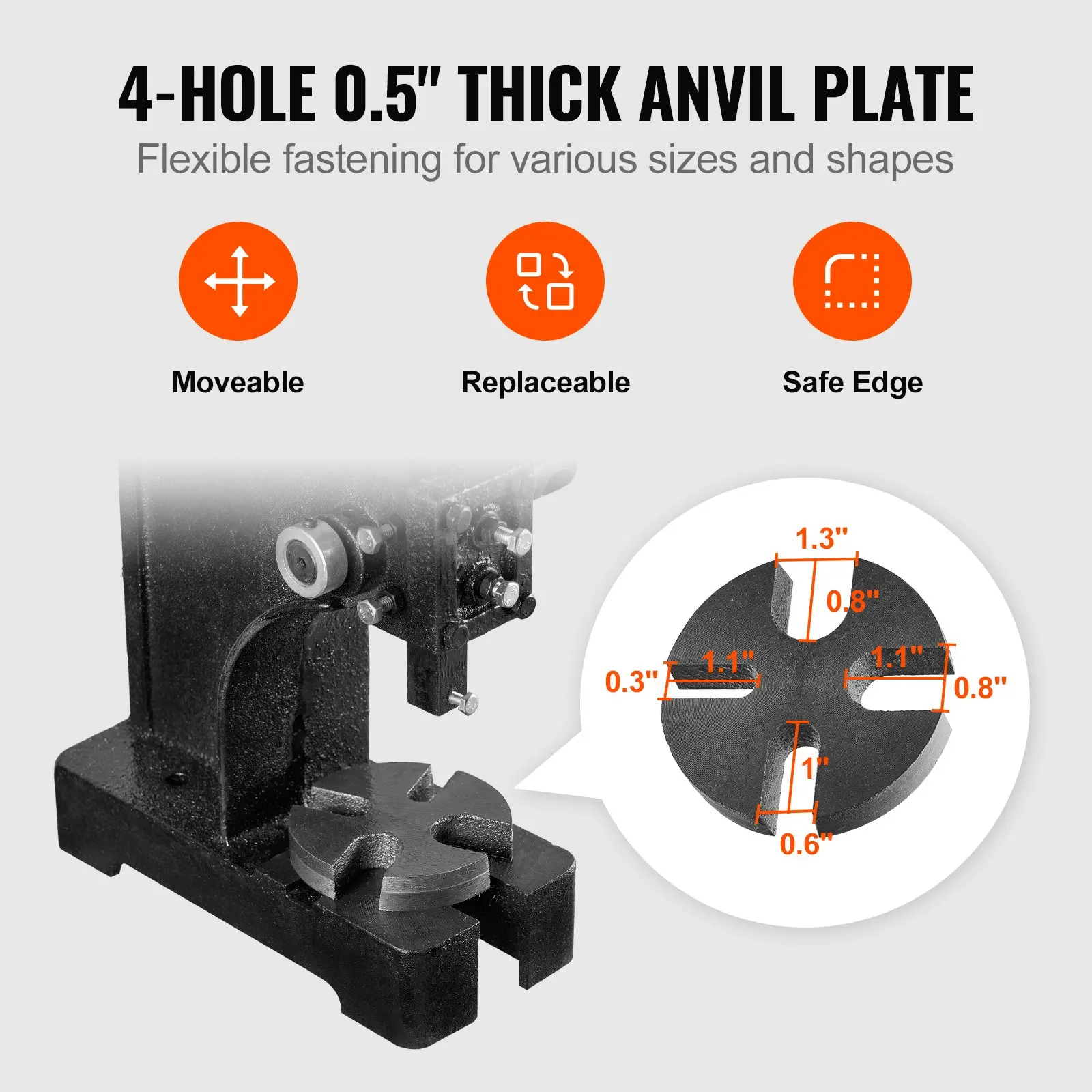 Arbor Press, 1 Ton Manual Arbor Press, 5.9" Maximum Height, Cast Iron Heavy-duty Manual Desktop Precision Hand