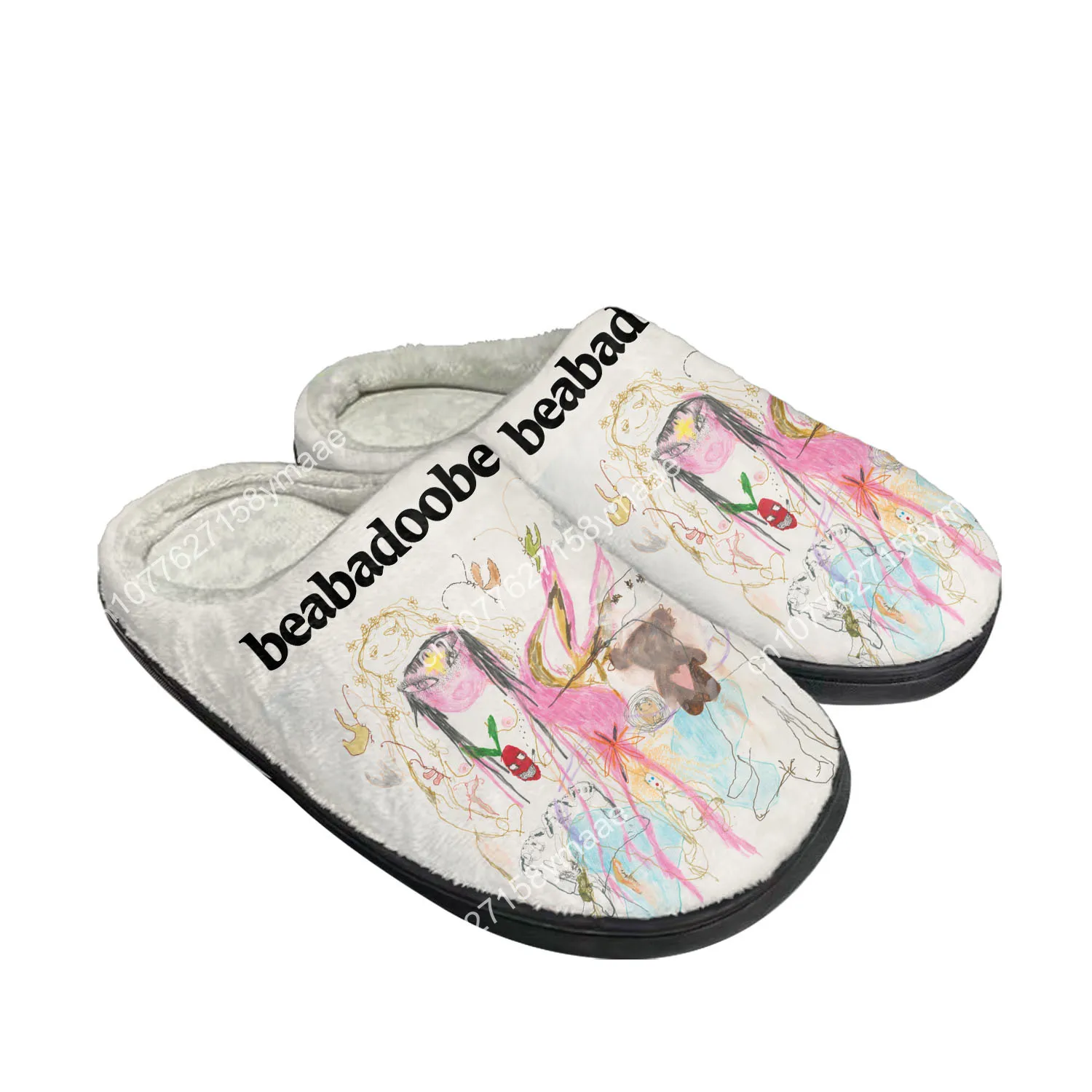 Beabadoobee Home Cotton Slippers Mens Womens Plush Bedroom Casual DIY Keep Warm Shoes Thermal Indoor Slipper Customized Shoe