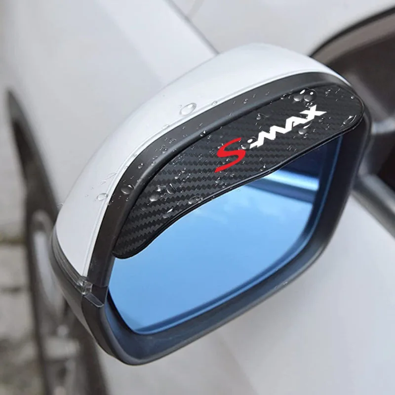 Mirror Wall Sticker Car Trunk Sticker 2pcs Carbon fiber Car Rearview Mirror Rain Eyebrow Sticker For Ford B-MAX B MAX C-MAX C MAX S-MAX S
