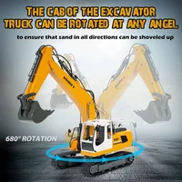 Double E E561 RC Excavator 1/16 Alloy 3 In 1 Hammer Bucket Gripper With Mini Basketball Engineering Vehicle Kids Toys Boys Gift 2