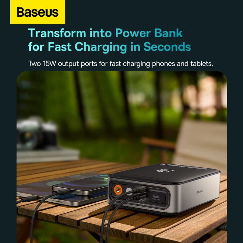 BASEUS 2 in 1 Auto Starthilfe Power Bank Tragbare Luft Kompressor