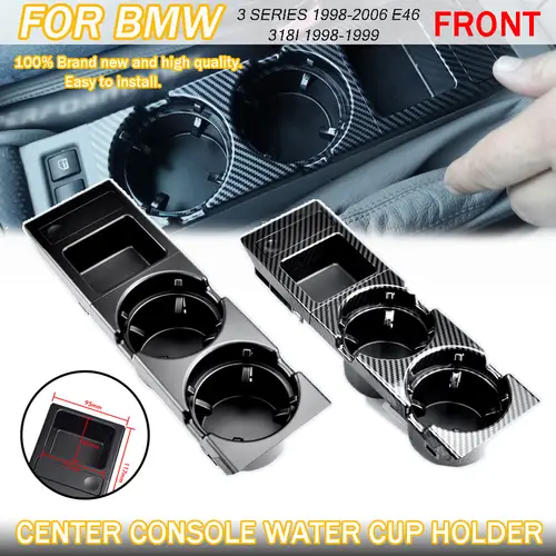 New Double Hole Car Styling Front Center Console Storage Box Coin + Cup Holder For Bmw 3 Series E46 323i 318I 98-06 51168217953