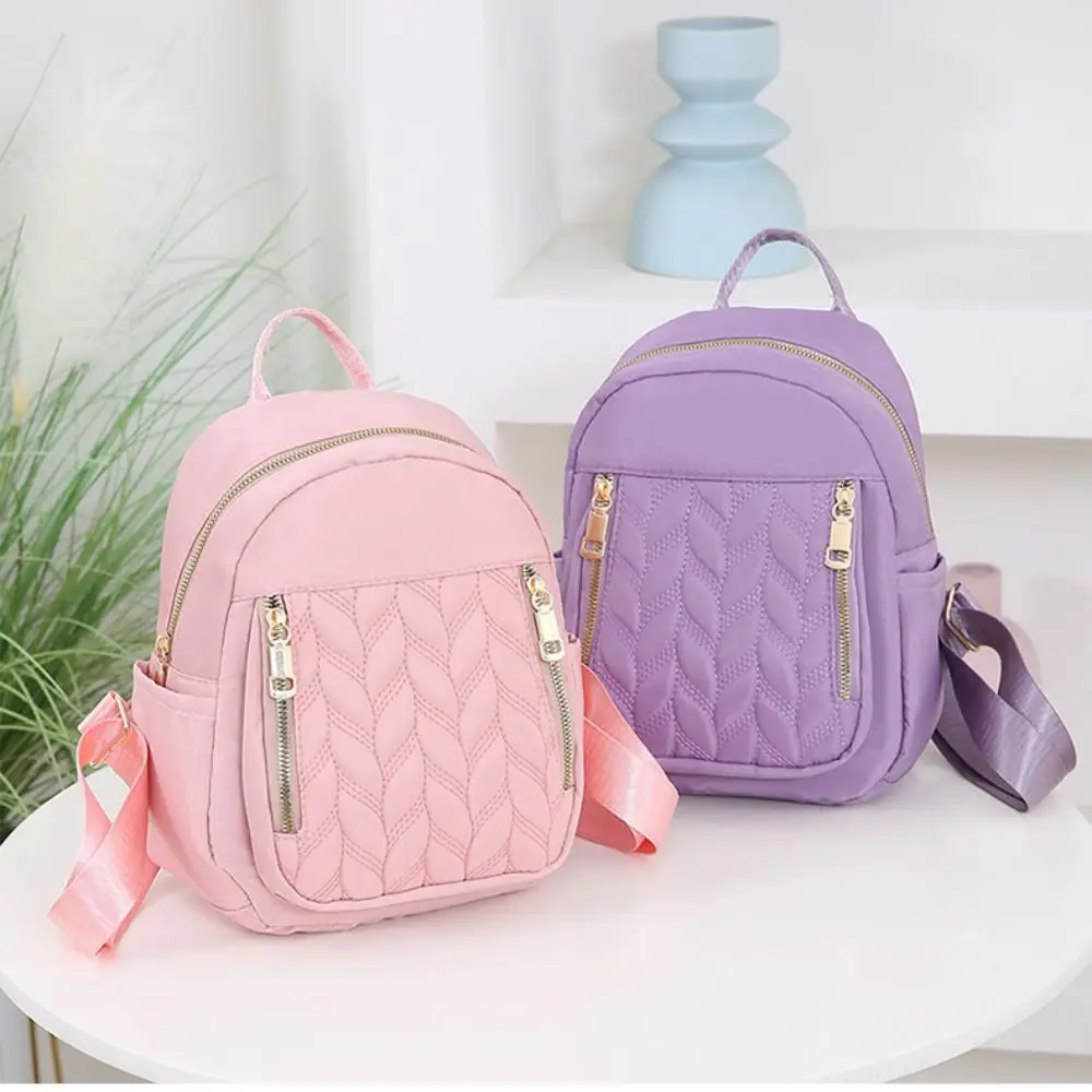 

Nylon Backpack New Solid Color Lightweight Shoulder Bag Ladies Bag Women