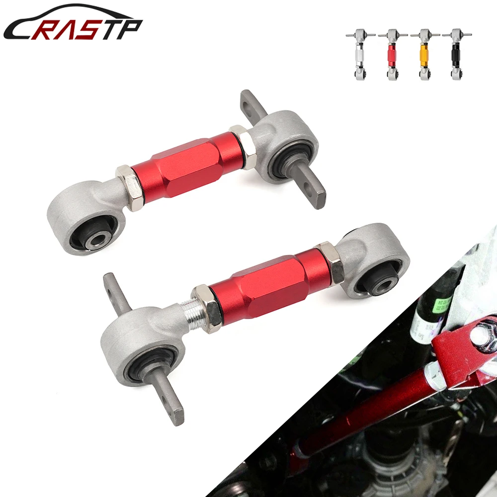 Control Arm Bushings Kit RASTP-Rear Adjustable Suspension Camber Kit Dog Bone Adjustable Control Arm For Honda Civic EK EG CRX 1988-2000 RS-LTB002