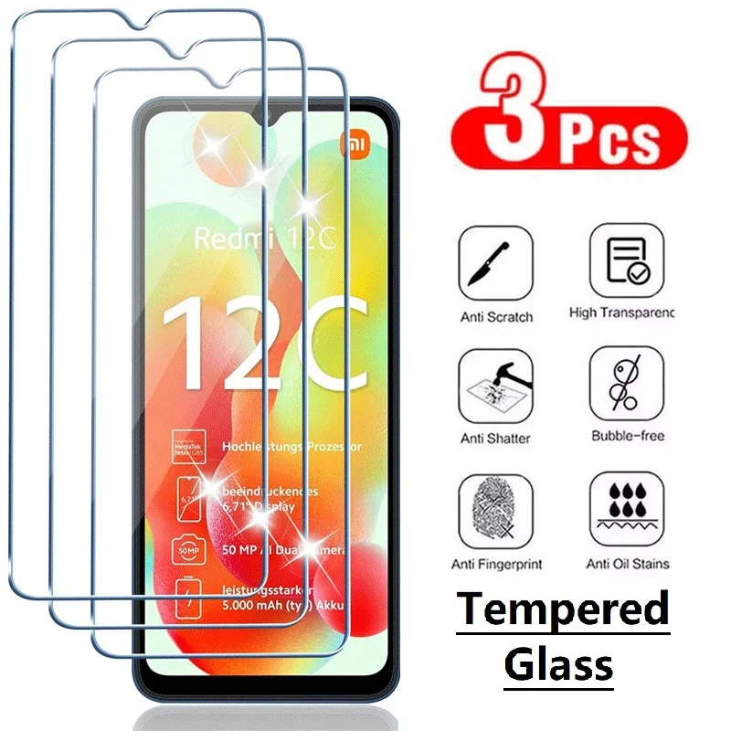 3Pcs Tempered Glass For Xiaomi MI CC9E A3 10 Lite Poco F1 Redmi
