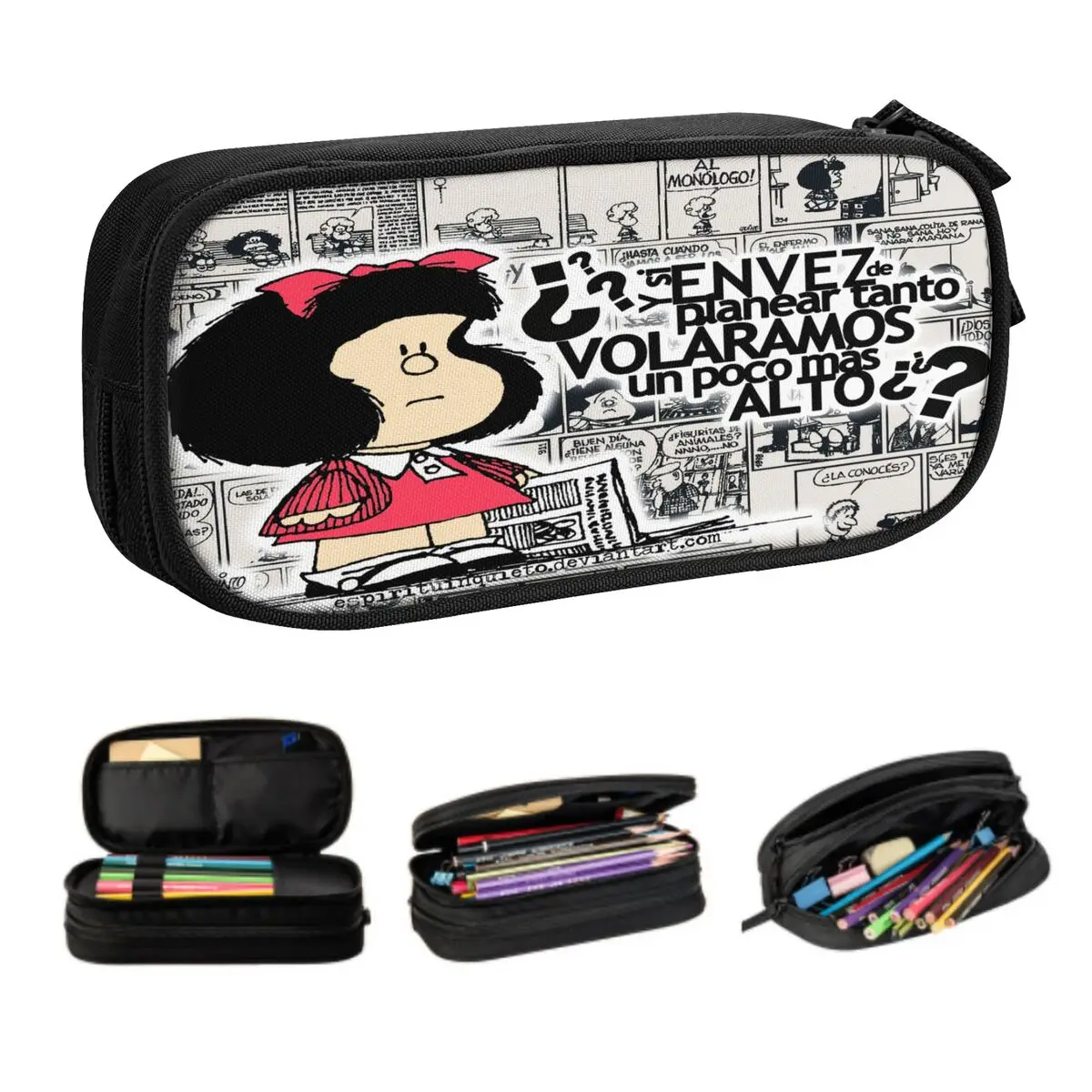 

Mafalda Мультяшные школьные пеналы для мальчиков и девочек большая емкость Аниме пенал для карандашей студенческие канцелярские принадлежности