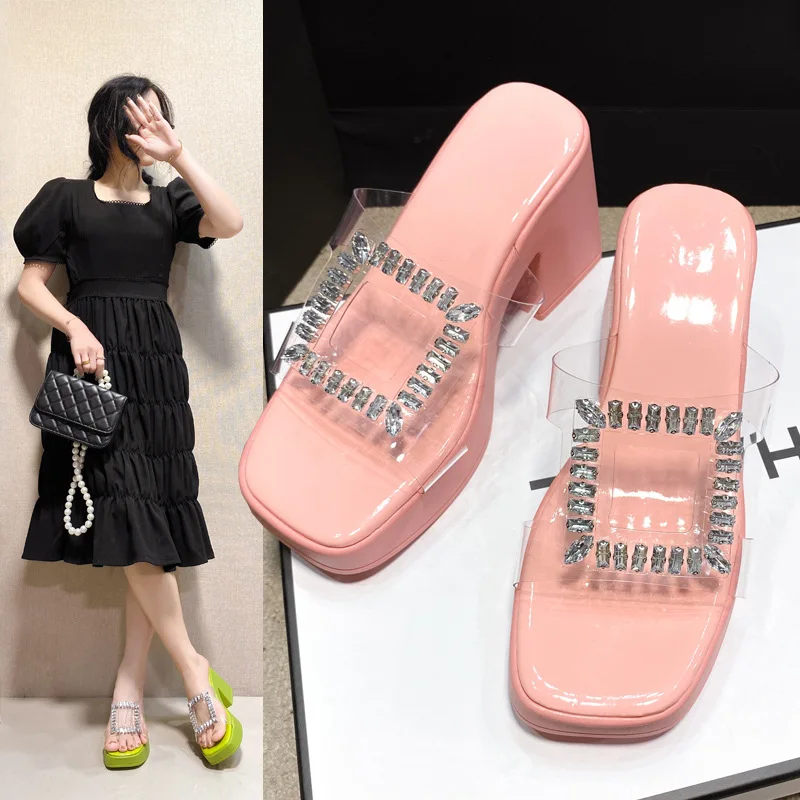 

Шлепанцы женские уличные, роскошные сланцы, низкие резиновые сандалии, дизайнерская обувь в римском стиле, гавайский блеск, кристаллы, большие размеры