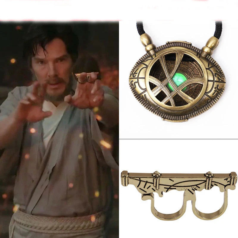 Doctor Strange Cosplay The Eye Of Agamotto Collana Steve Rings Of Time And Space Props Halloween Infinity War Puntelli Cosplay