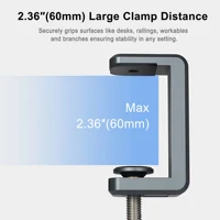 Photography C Clamp, Aluminum Table C-clamp with 1/4" and 3/8" Hole for Photo Studio Video DSLR, Camera Desktop Mount Table Desk - Image 3
