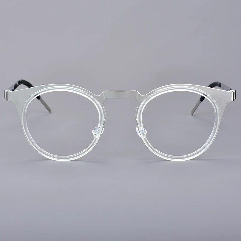 Dänemark Marke Retro Runde Titan Brille Rahmen Ultra-licht Männer Frauen Brillen Brillen Schraubenlose Handgemachte 9767 Neue Spektakel – Detail 35