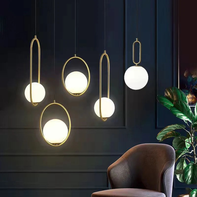 Modern LED Pendant Light Iron Gold Black Metal Cage Hanging Lamp Ceiling Living Room Restaurant Shop Bar Chandelier Decoration