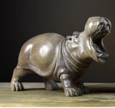 

CREATIVE RESIN HIPPO STATUE HOME DECOR RHINOCEROS CRAFTS ROOM DECORATION OBJECTS VINTAGE STUDY ORNAMENT RESIN ANIMAL FIGURINES