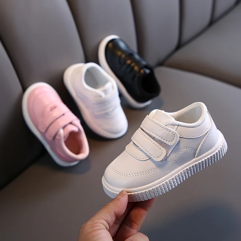 New Fashion High Quality Boys White Toddler Sneaker Children Flat Shoes