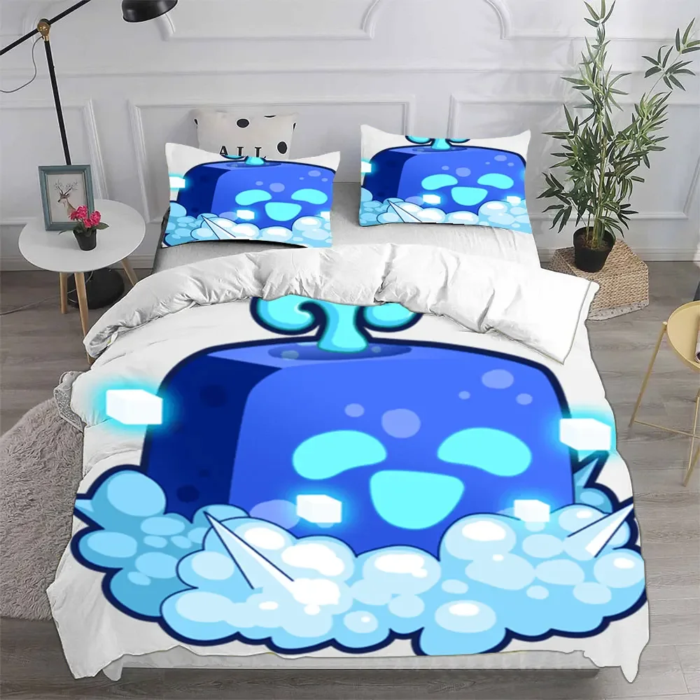 Blox Fruits Bedding Sets Bed Cover Comforter Duvet Cover Pillow Case 2-3 Pieces Sets Single Double Large Size Bedroom Decor