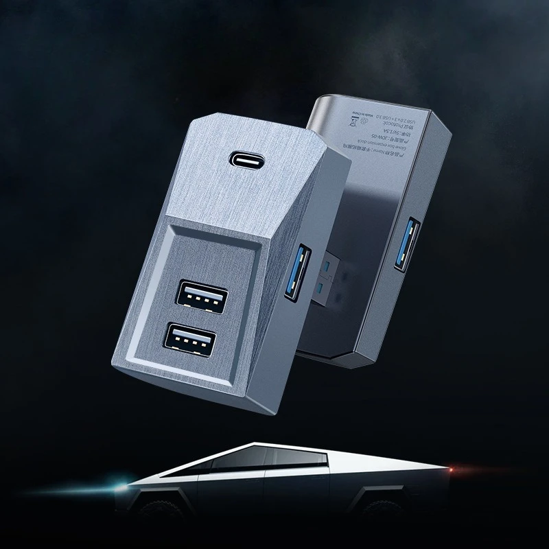 테슬라 2021+ 모델 3/Y/YL/주니퍼/하이랜드 글러브박스 도킹 스테이션 센터 콘솔 확장기 USB 어댑터 자동차 인테리어 모드