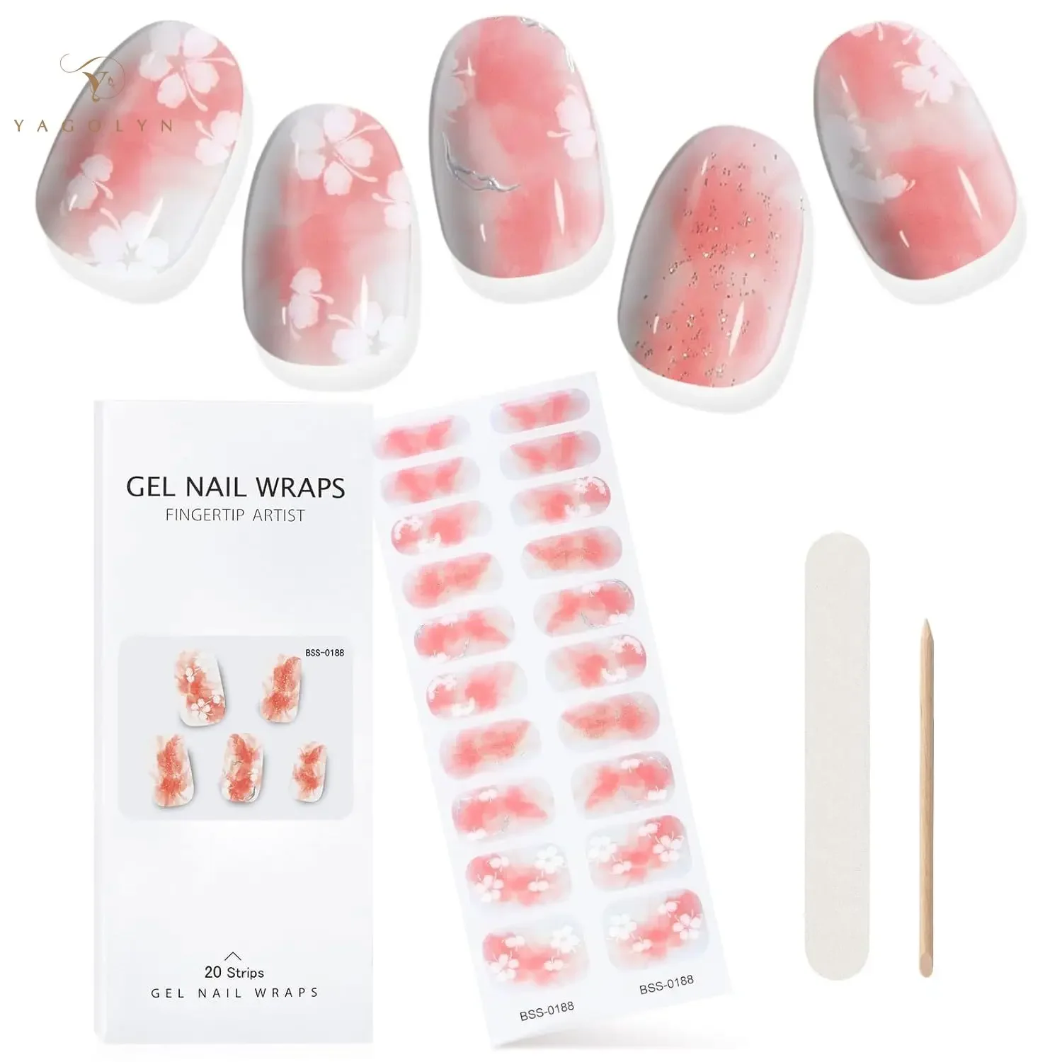 16/18/20Tips French Gel Nail Strips Patch Sliders Adhesive Waterproof Long Lasting Full Cover Gel Nail Stcikers UV Lamp Need 3