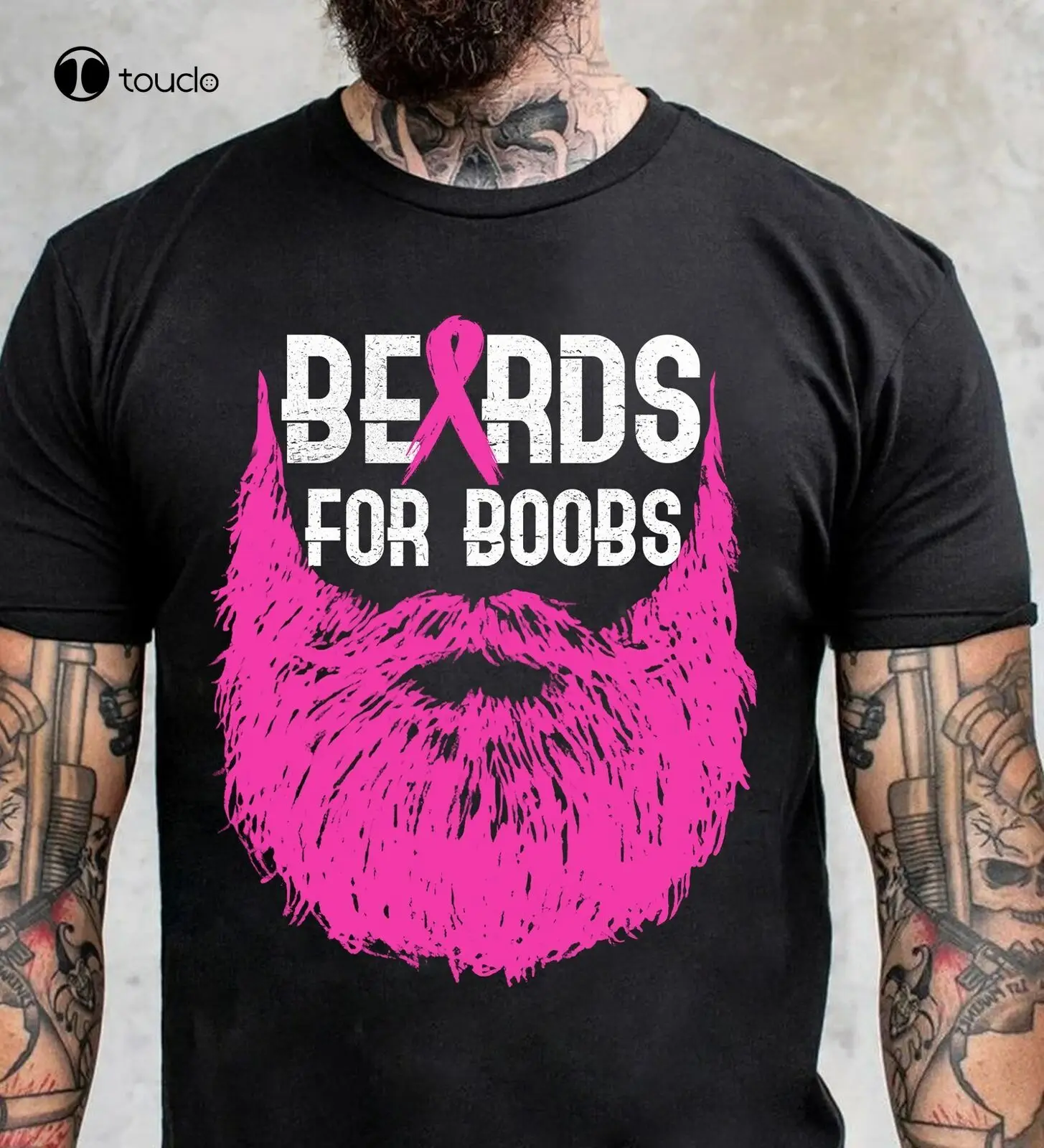 

Breast Cancer T-Shirt Berds-For-Boobs Unisex Men Women Shirt Gift Cotton Black Tee Shirt Custom aldult Teen unisex unisex
