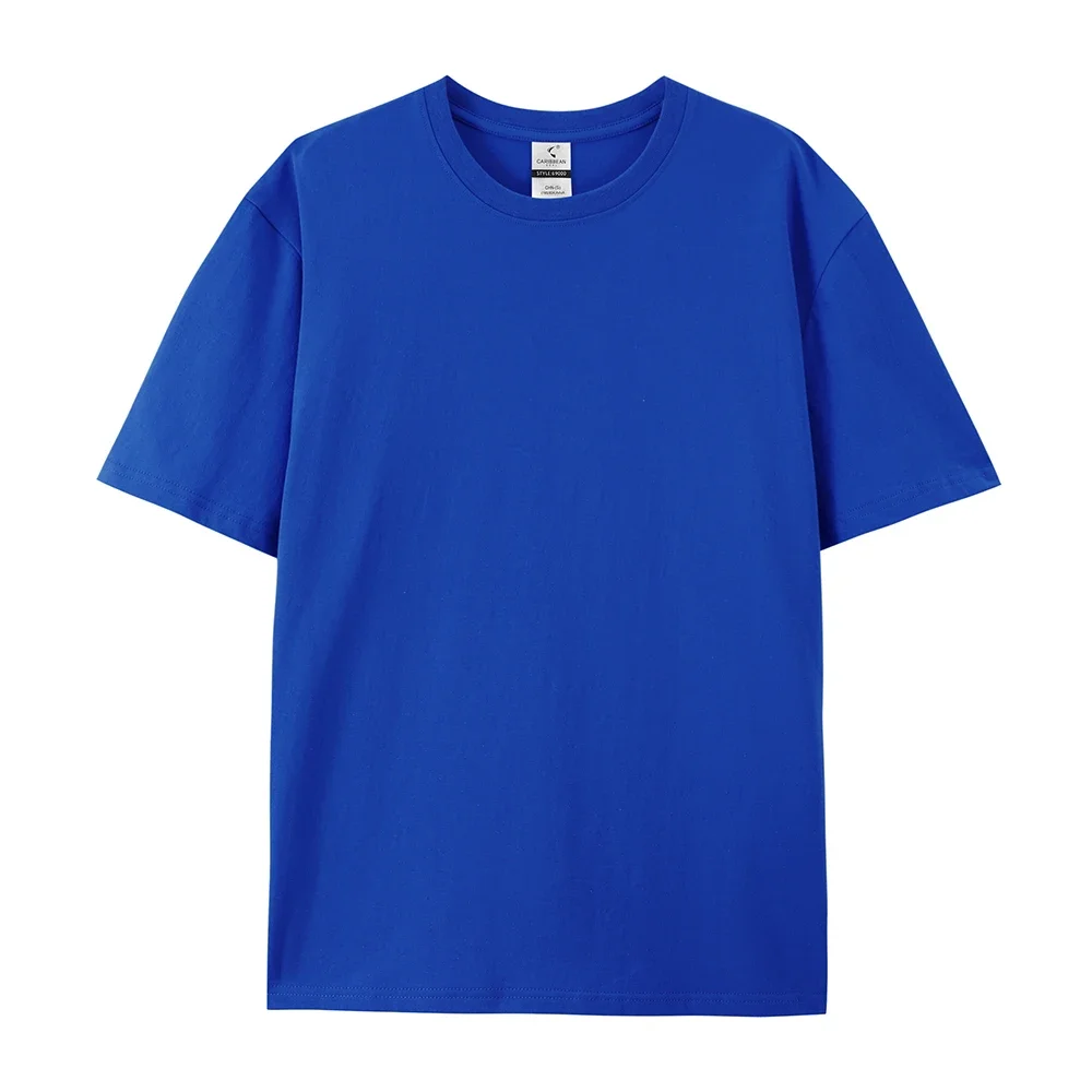 Free LOGO Women and men Custom Image T Shirts 100% Cotton 220g gsm Casual Short Sleeve T-Shirt Enterprise Team Cultural workwear image 6