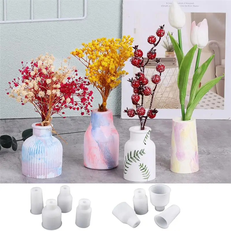 Silicone Flower Insert Bottle Mold Concrete Vase Flower Silicone
