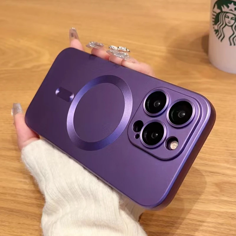 Custodia Magnetica HuwaiH Per IPhone 14/13 Con Supporto 360° - Anello Mag-Safe, Protezione Militare Anticaduta, Viola Scuro