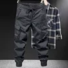 Trendy Brand Casual Cargo Pants Men's Loose Fit Solid Color Cargo Pants American Style Casual for Spring Autumn 6