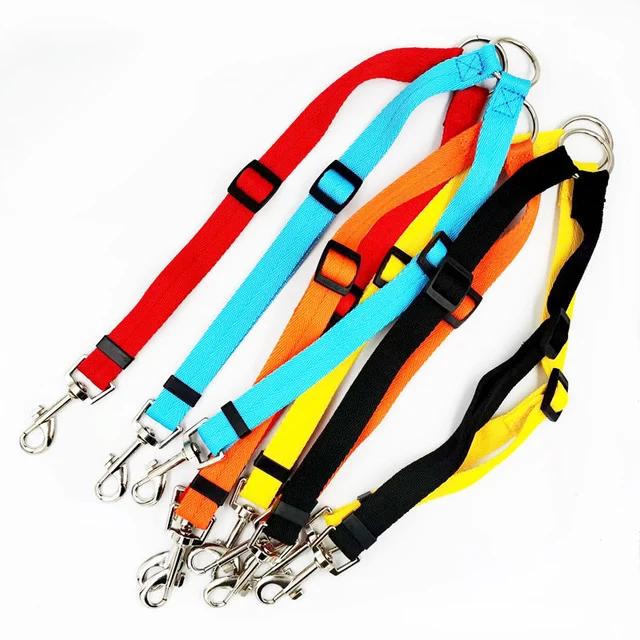 Nylon Pet Dog Leash Colorful Traction Rope Detachable One For Two Pet Dog Traction Leash Nylon Double Leash Kit For 2 Dogs 2