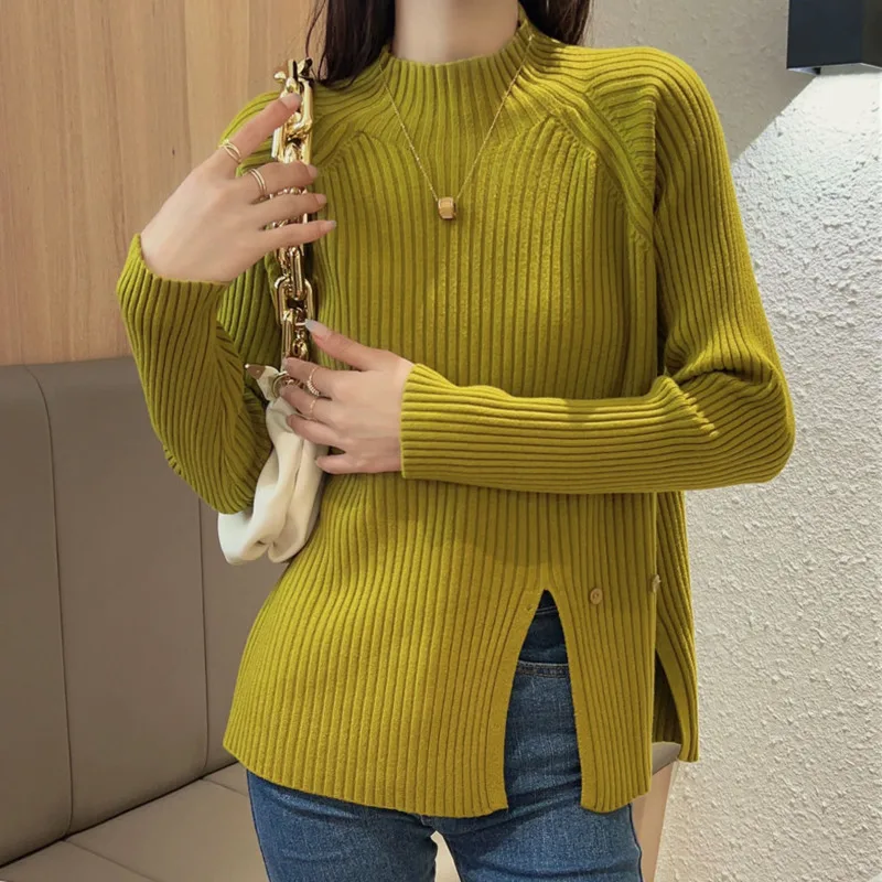 

Vintage Sweater Women Pullovers Chic Fashion Comfortable Soft All Match Long Sleeve Harajuku Casual Knitted Sweater Tops