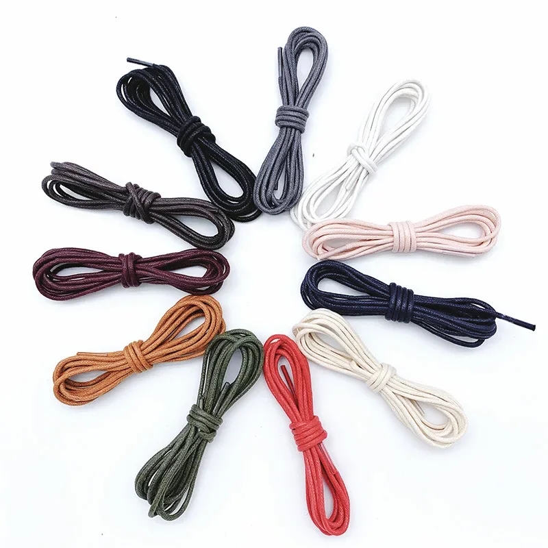 Durable Waterproof Waxed Cotton Round Shoelaces