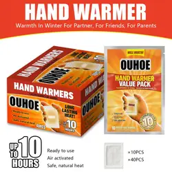 40-10pcs Disposable Hand Warmer Value Pack Self-heating Cold-proof Warming Abdomen Patch Warm Body Patch Care Tools