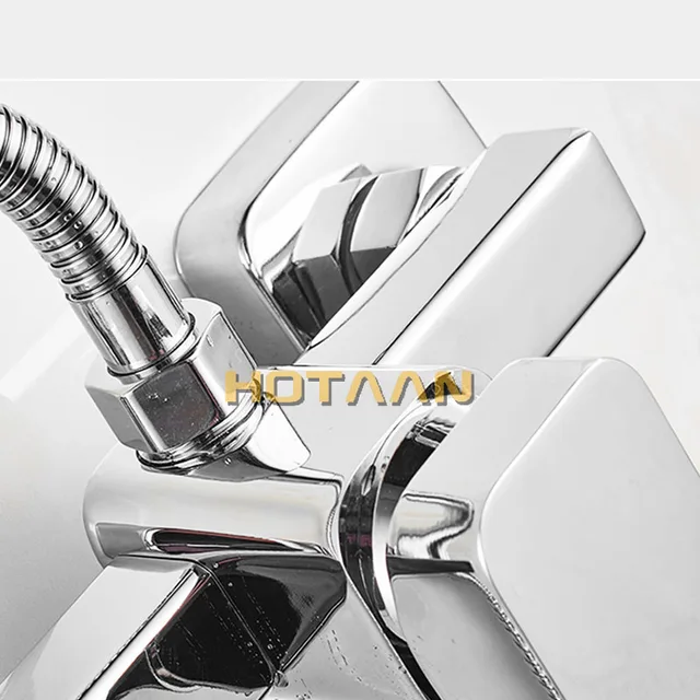 . Chrome ขัดเงาเสร็จสิ้นใหม่ติดผนังก๊อกน้ําห้องน้ําอ่างอาบน้ํามือถือ TAP ก๊อกน้ํา YT-5336 4