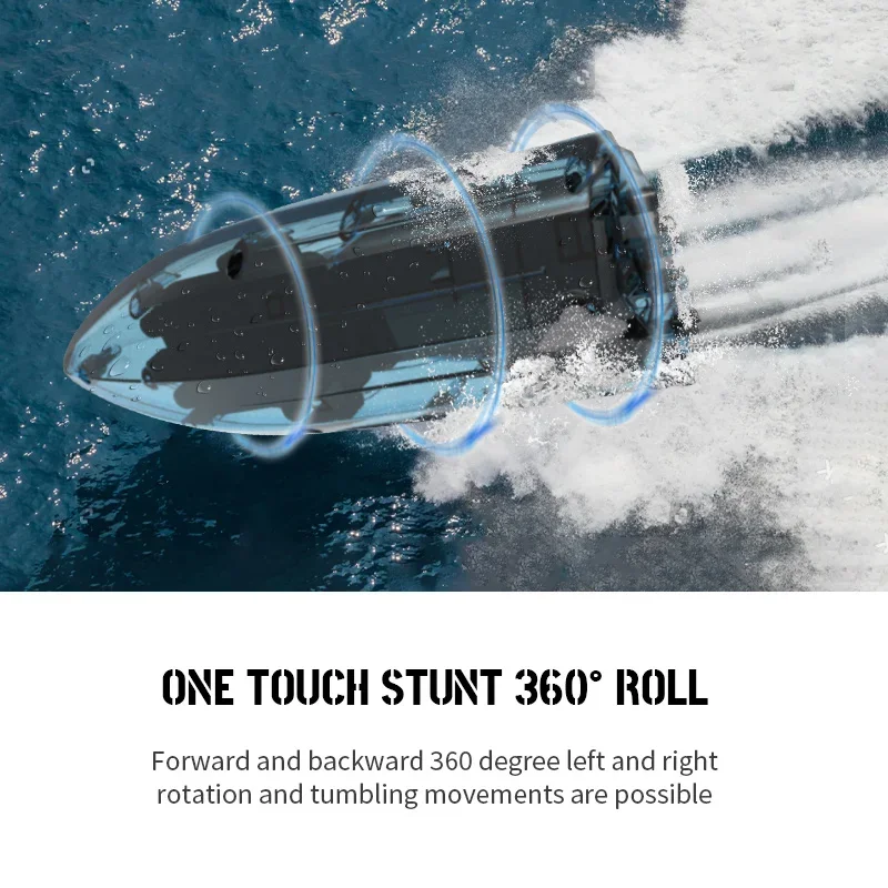 2024 New Cool Transparent Remote Control Boat 360-degree Flip Stunt Boat Children's Water High-speed Speedboat Toy Gift 4