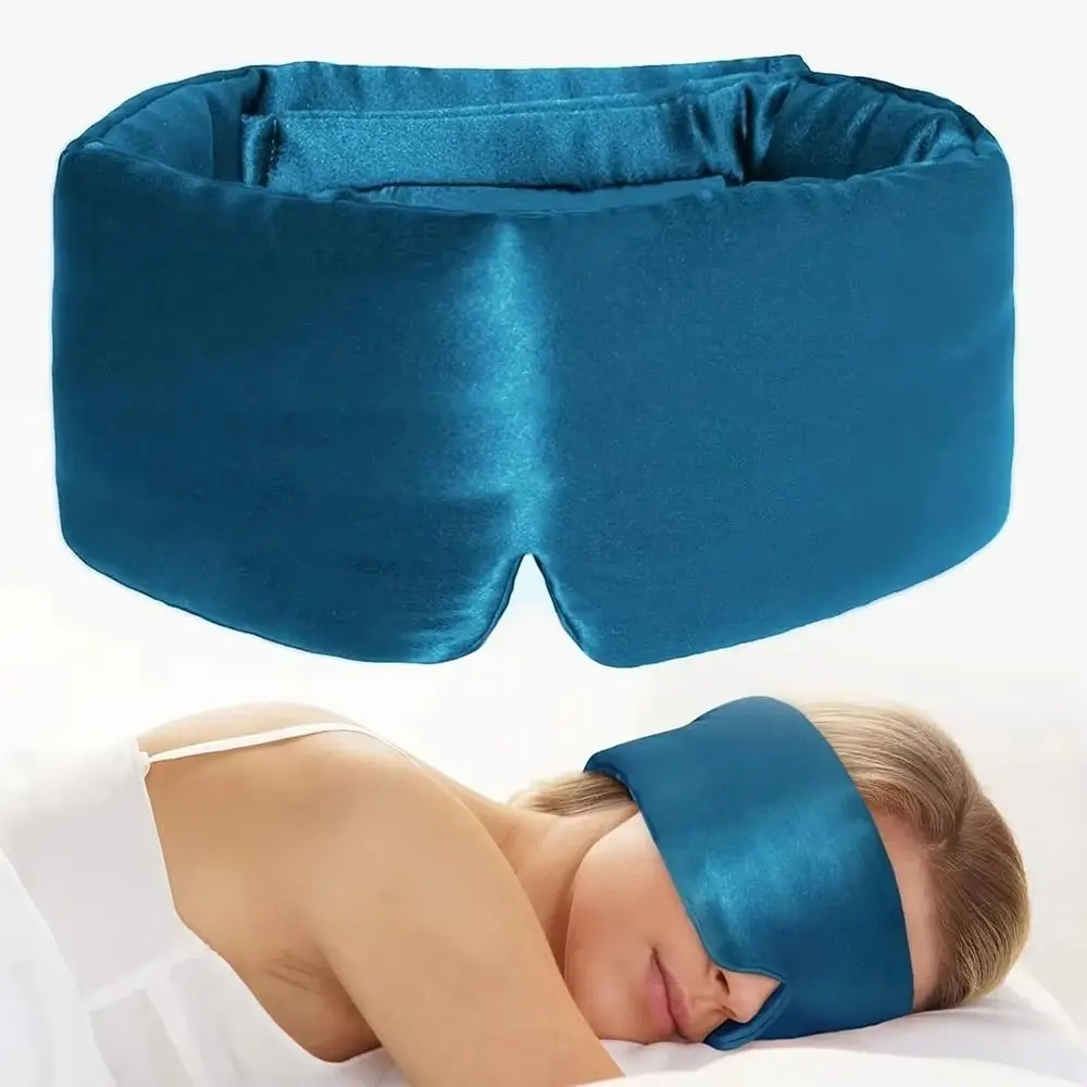 New  Silk Sleeping Mask Eyepatch Adjustable Headband Soft Blocking Light Eyemask Comfortable Eyeshade Patch Sleeping Aid