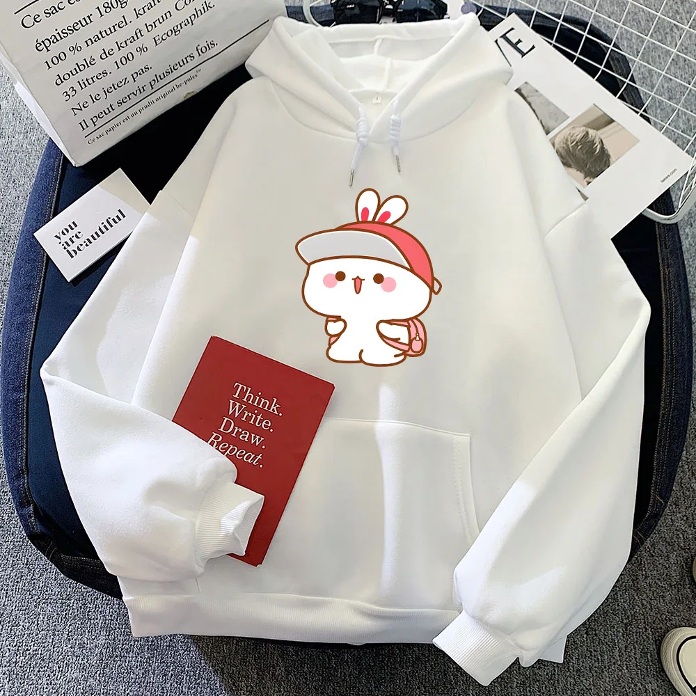 Cute Rabbit Hoodies Winter Comfortable Casual Long Sleeve Sweatshirts Kawaii Graphic Printing Girls Pullovers Women/Men Clothing