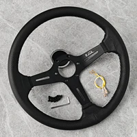 14-Inch Deep Dish Racing Leather Steering Wheel