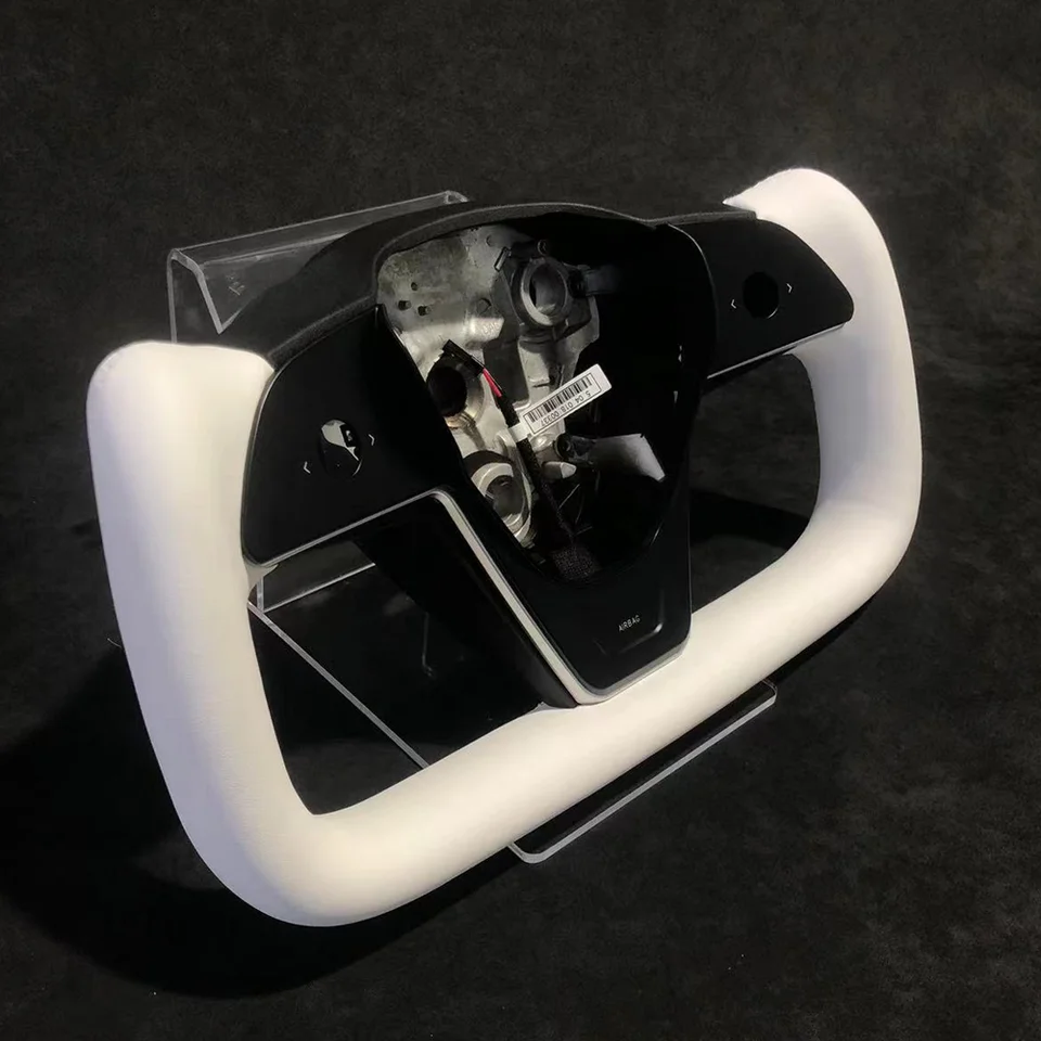 ヨーク-革の車のステアリングホイール、加熱ヨークハンドル、テスラ