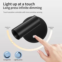 LED light magnetic USB Rechargeable Wall Light Spotlight Wireless No Punch Reading Light With Touch Switch Dimmable Bedside Lamp 2