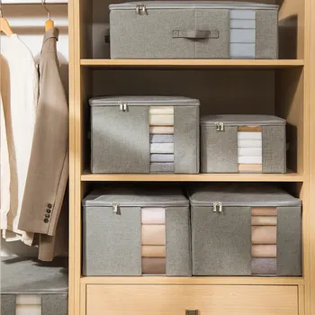 Tianzong 옷장 이불 지퍼 보관함, 옷장 정리함, 뚜껑 원단 큐브, 접이식 홈 옷장 상품 이미지