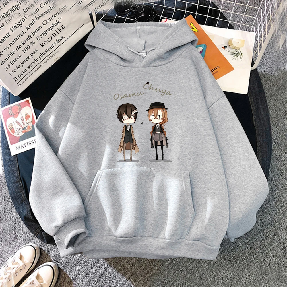 Anime Bungo Stray Dogs Dazai Osamu Cool Men Hooded Sweatshirt Fashion  Cartoon Manga Winter Casual Women