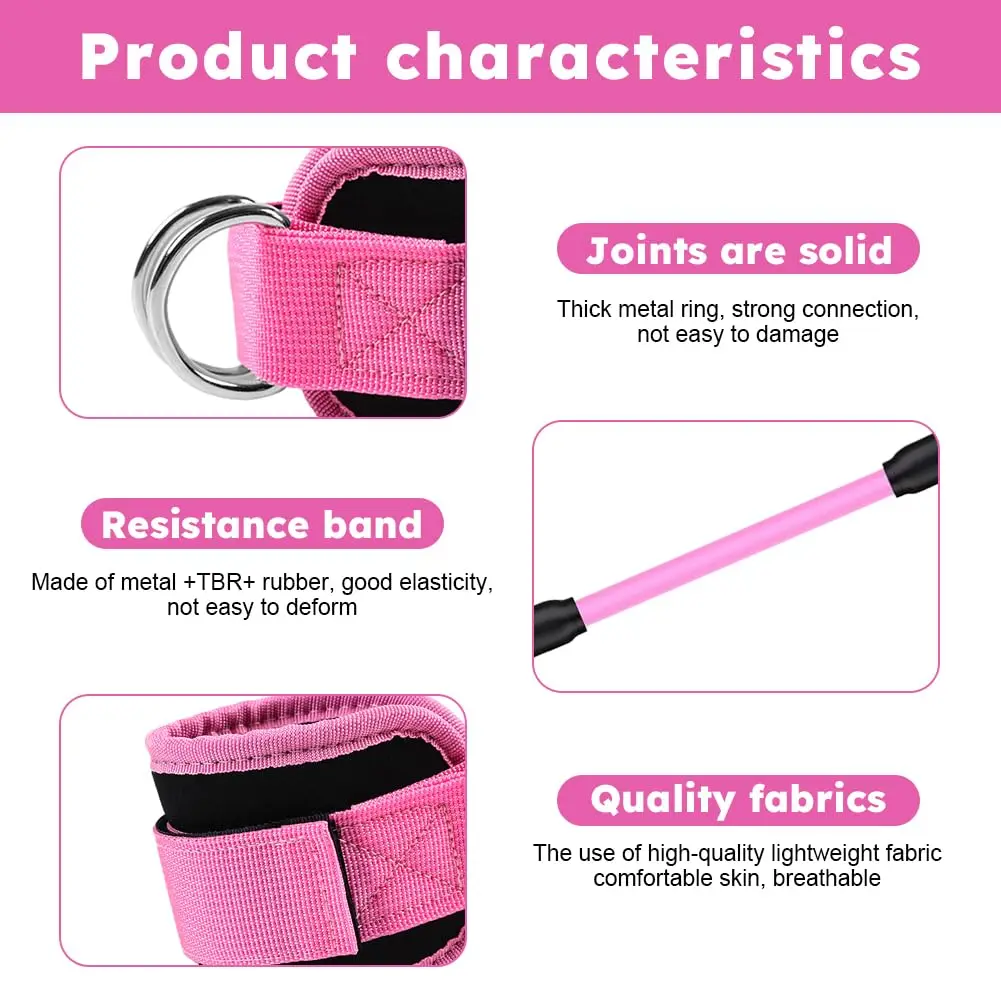 Enhanced Fitness Resistance Band Set with Ankle Straps - Elastic Workout Bands for Home Gym and Yoga Exercises