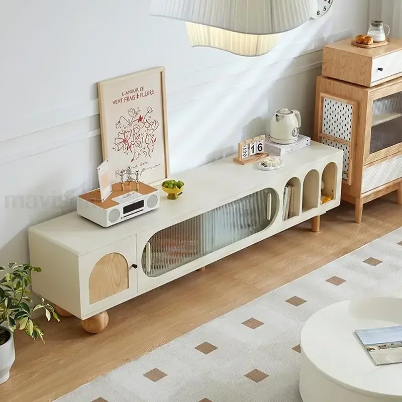 

Современный шкаф для гостиной, деревянный ТВ-шкаф, белая высококлассная деревянная мебель, мебель для хранения с закругленными краями, мебель для дома