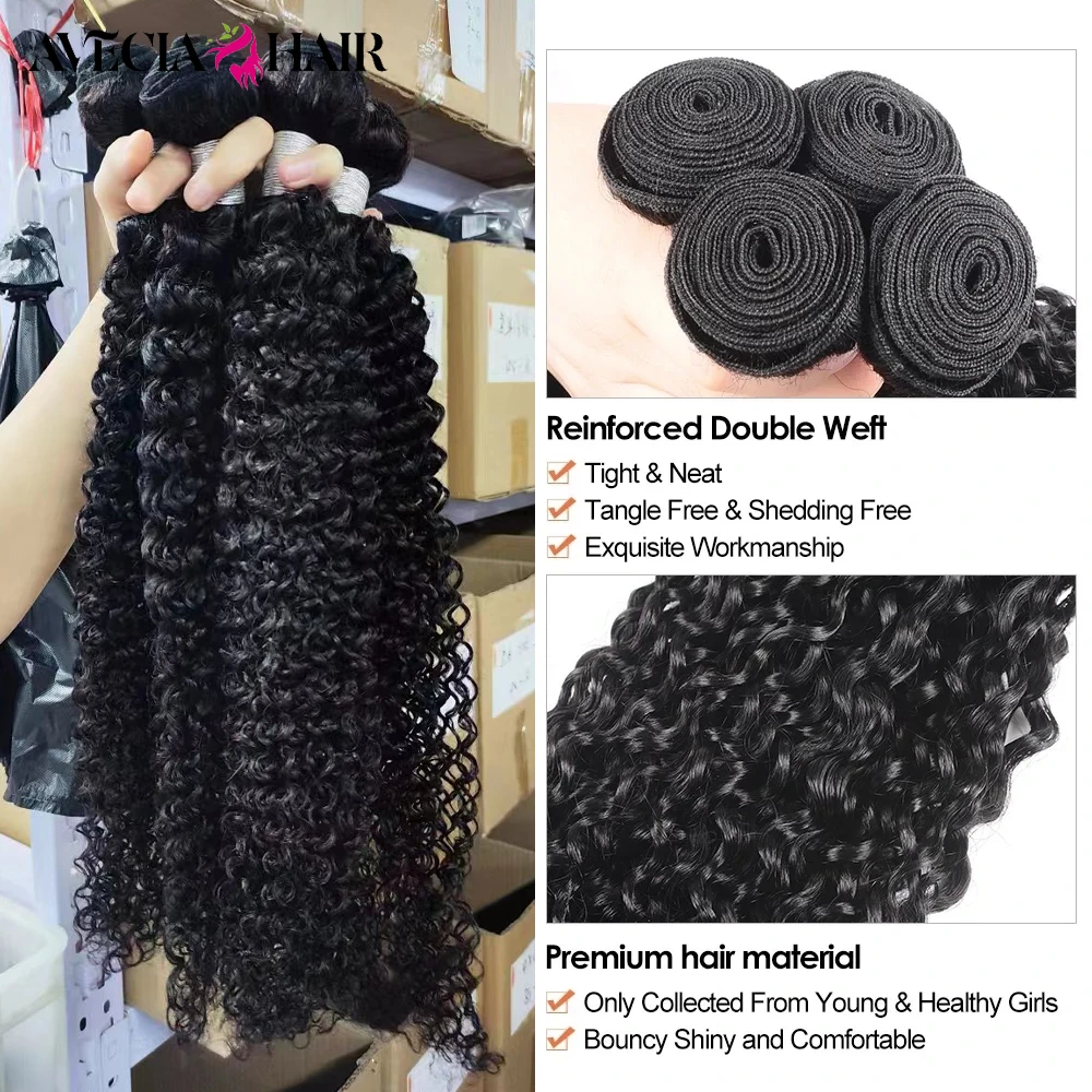 Curly Human Hair Bundles Wholesale 1/3/4 Pieces Indian Hair Extensions For Women 30Inch Bundles Human Hair Free Shipping