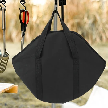 Baking Pan Storage Bag with Handle 600D Oxford Grilling Pan Pouch Wear-Resistant Waterproof 47x38cm Outdoor BBQ Tool for Kitchen