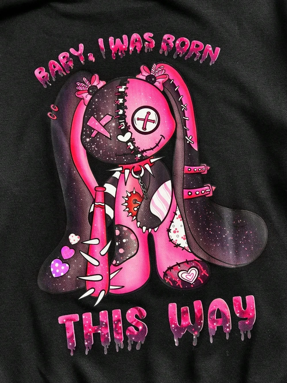 Pink Puppet Bear A Cute And Terrifying Appearance Hooded Women Warm Fleece Hoodies Street Casual Hoodie Hipster Loose Clothes