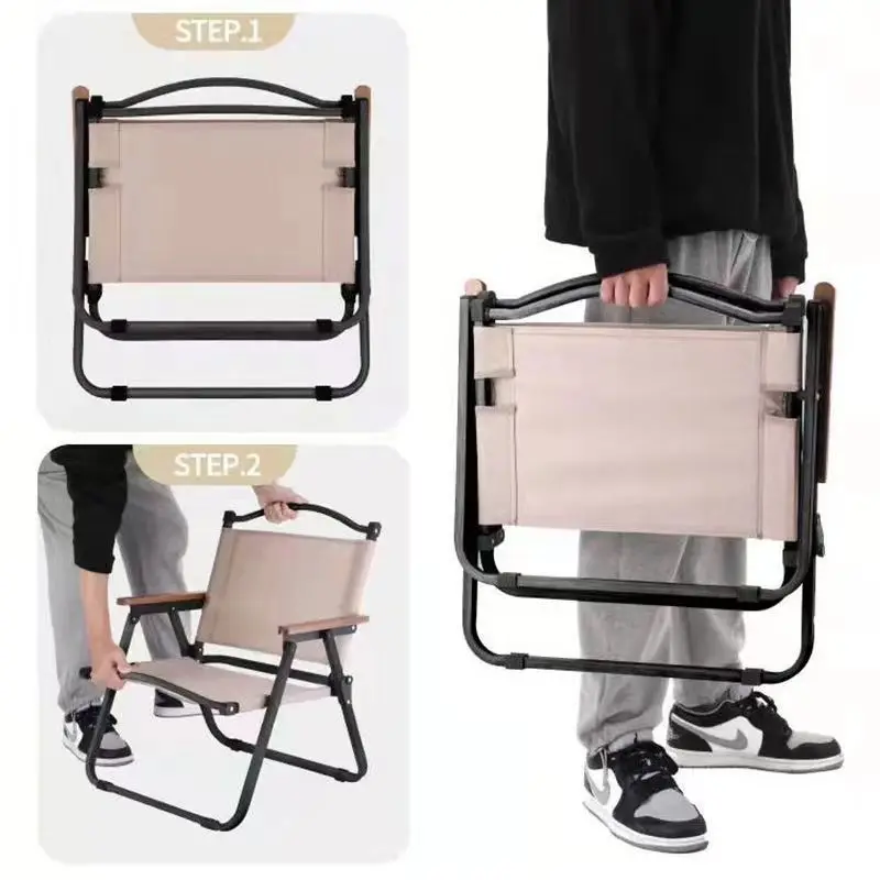 

Foldable 600D Oxford Camping Chair Portable Multifunctional Fishing Chair Lightweight Steel Tube Chairs for Outdoor Picnic Beach