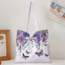 Chic Eco - Friendly Cartoon & Letter Pattern Tote (Butterfly)