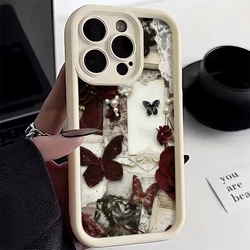 Vintage Palace Style Butterfly TPU Phone Case Cover - Galaxy S23+ (Antique white)