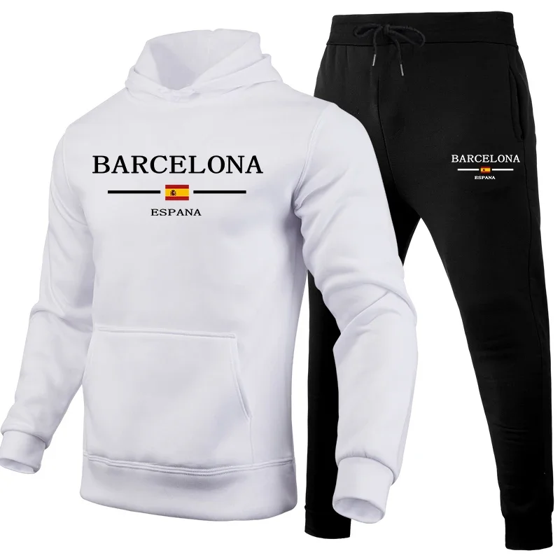 Men's Autumn Winter Hoodies Tracksuit Set Casual Sports Jogging