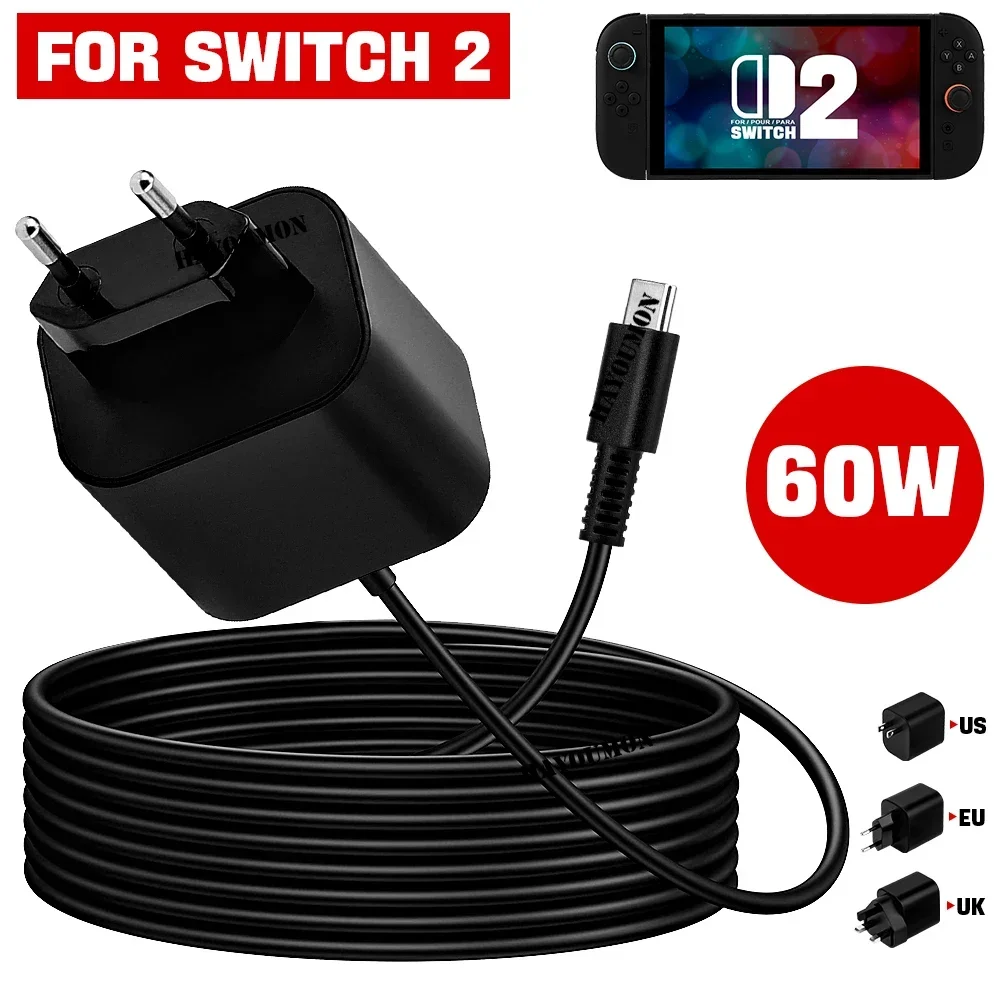 Universal 60W USB-C Power Adapter with 1.5M Charging Cable and TV Mode Support