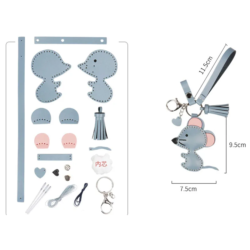 Description Picture 6 of itemLeather Mouse Pendant Ornament DIY Material Sewing Handmade Semi-finished products LeatherCraft Accessories