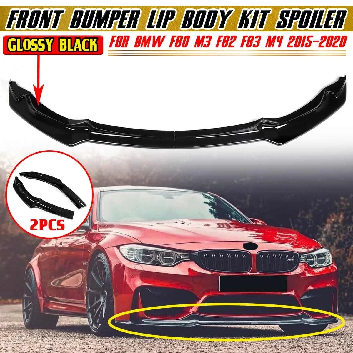 

2 шт., автомобильный передний бампер для BMW F80 M3 F82 F83 M4 2015-2020